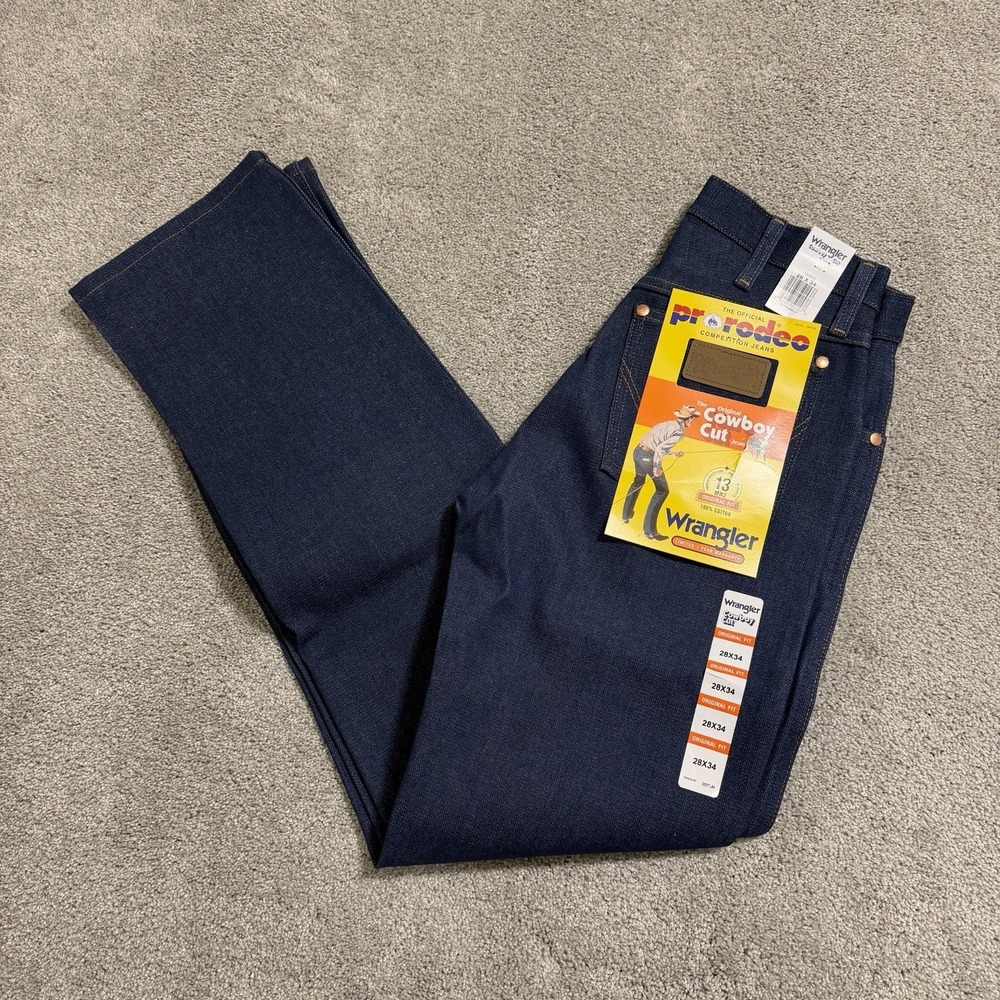 Wrangler Cowboy Cut Jeans Mens Sz 28x34 Original Fit Pro Rodeo Competition 13MWZ